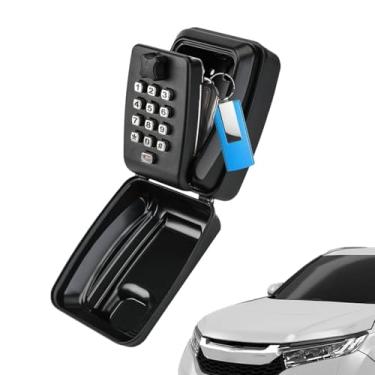 Imagem de SAFEKey Lock Box para exterior | Conjunto de armazenamento à prova de intempéries montado na parede | Fechadura de caixa de chave de metal de 12 dígitos com código - para motoristas, inquilinos
