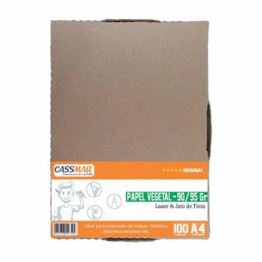 Imagem de Papel Vegetal A4 210x297mm 90-95g Caixa Com 100 Folhas - Cassmar