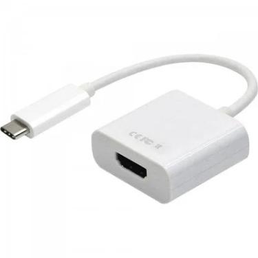 Imagem de Cabo Adaptador USB Tipo C Macho Para HDMI Femea Storm Adap0056 Branca