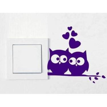 Imagem de Adesivo De Interruptor Coruja Apaixonada - Lojinha Da Luc Adesivos