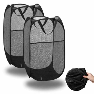 Imagem de Kit com 2 Cesto de Roupas Dobrável Para Roupa Suja Organizador Multiuso Flexível Lavand...