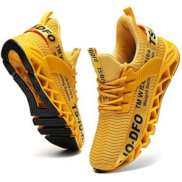 Imagem de SKDOIUL Tênis de corrida feminino tênis de caminhada, Amarelo 33, 38
