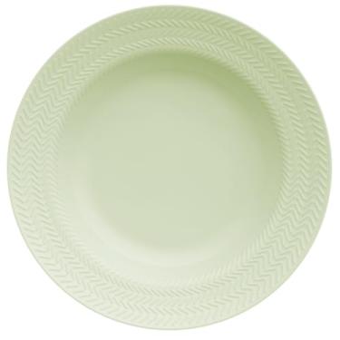 Imagem de Prato fundo em porcelana, modelo Chevron, Ø 23,5 cm, Germer, Verde