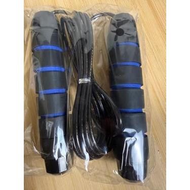 Imagem de Corda de pular fitness com aderência confortável, comprimento ajustável, salto rápido (azul)