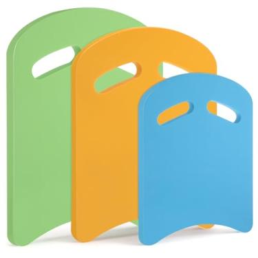 Imagem de Soulchen Pacote com 3 pranchas de natação, boia de natação com 3 tamanhos para boia de piscina, auxílio de natação compatível com nadadeiras para prática de técnica de exercício de colo (verde