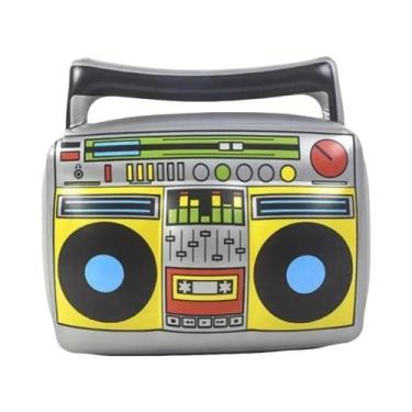 Imagem de Rádio Boombox Inflável Com Tema Hip Hop Dos Anos 80 E 90 Com Microfone