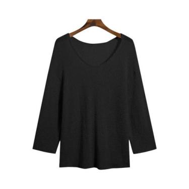 Imagem de Camiseta Masculina De Luxo Em Tricô Para Outono, Gola V, Manga Longa, 