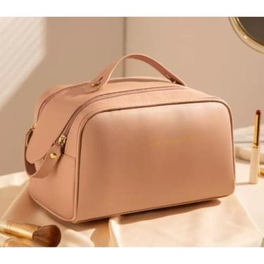 Imagem de Necessaire Organizador Cosmético Maquiagem Feminino Para Viagem Em Alto.(886-ROSA)