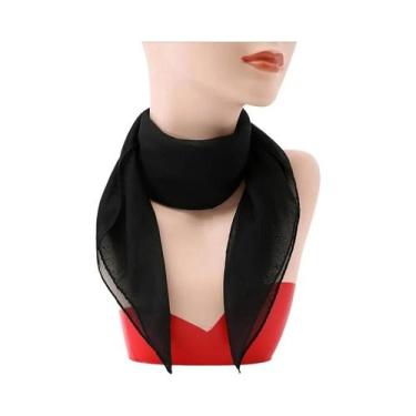 Imagem de Lenço Quadrado De Chiffon Liso Feminino 65x65cm, Cachecol, Xale E Faix