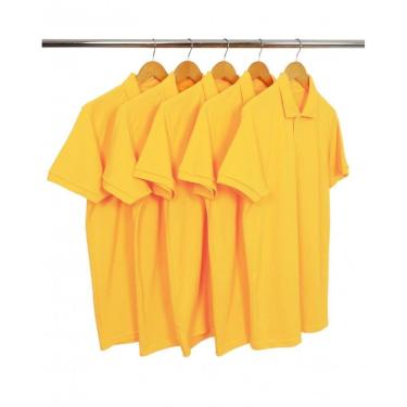 Imagem de Kit 5 Camisas Gola Polo Piquet Masculinas Lisa-Masculino