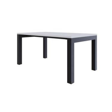Imagem de Mesa de Jantar Bronx U 160x90x77cm - Compace, Branco TX/Est.Preta