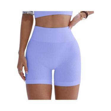 Imagem de Calças De Yoga Femininas De Cintura Alta Em Cor Sólida Com Textura Can