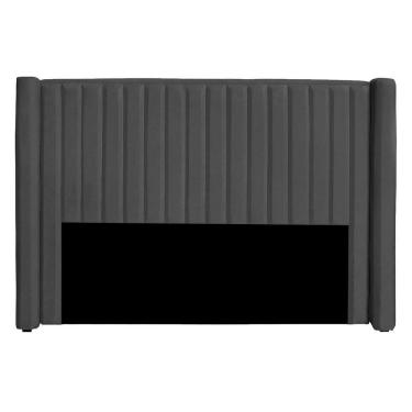 Imagem de Cabeceira Casal Queen Size Estofada Para Cama Box Alicia Veludo Cor Cinza Chumbo