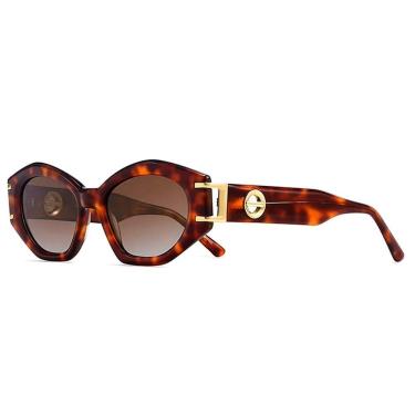 Imagem de Óculos De Sol Polarizado Feminino Design Cateyes Com Proteção Uv400 Moda Classica Vintage Marrom