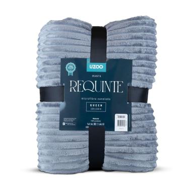 Imagem de Manta Microfibra Requinte Queen Canelada 220x240cm - Uzoo Manta Microfibra Flannel Requinte Queen Canelada 220x240cm Cinza
