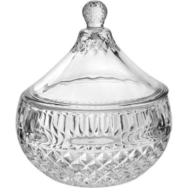 Imagem de Vaso Potiche Redondo Home&co Tampa Vidro 15x12x12 Bomboniere