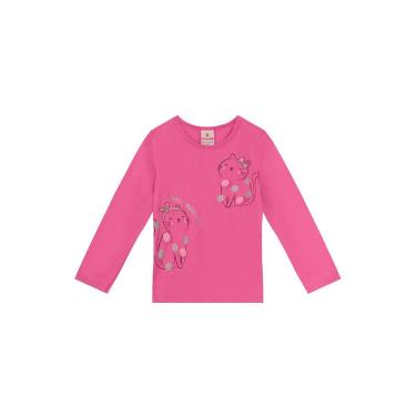 Imagem de Blusa infantil menina de gatinho Brandili Rosa
