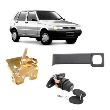 Imagem de Kit Fechadura Cilindro Maçaneta Porta Mala Fiat Uno 96 A 04
