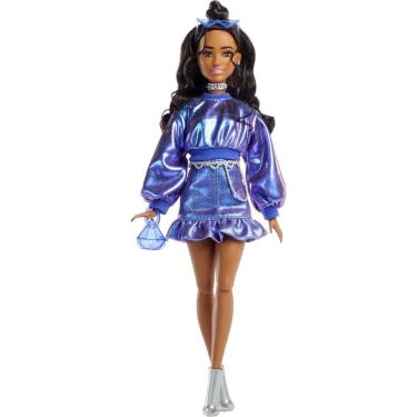 Imagem de Boneca Barbie Fashion Deluxe Style Vestido Metálico Azul Mattel