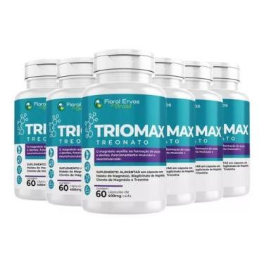Imagem de Triomax 6 x 60 Caps 360 capsulas Magné sio Treonato Malato Que lato - 