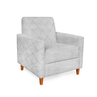 Imagem de Poltrona Liana Linho Cinza Pés De Madeira - Pallazio