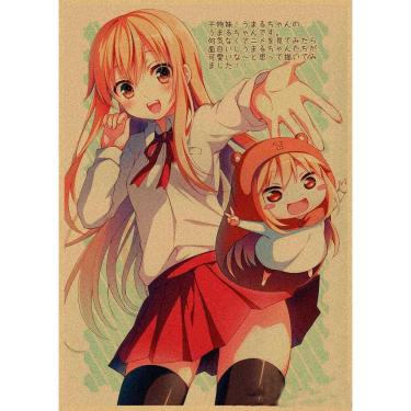 Imagem de Pôster Himouto! Papel Kraft vintage Umaru-chan 10x40cm