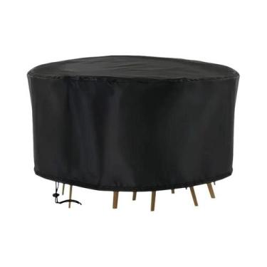 Imagem de Capa Para Mesa E Cadeiras Externas Resistente Ao Vento 210D Com Bordas