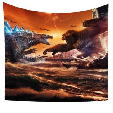 Imagem de Tapeçaria Kings Kongs Godzillas Wall 150x150cm Microtecido - yiweisai