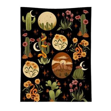 Imagem de Tapeçaria, cactus, microtecido de parede, 150x130cm, decoração de quar