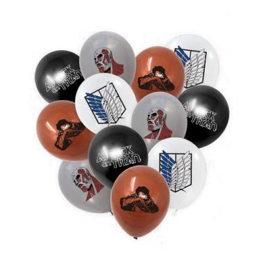 Imagem de Kit de balões de festa, aniversário, 12 unidades, látex preto e branco