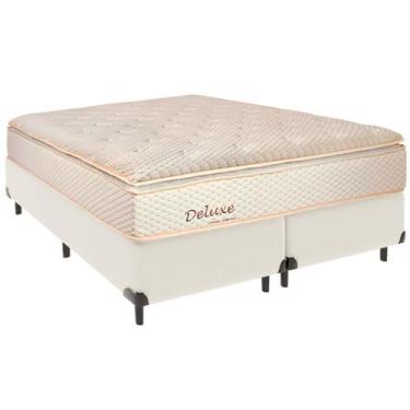 Imagem de Cama Box King e Colchão Deluxe Molas Ensacadas Colchobel Palha