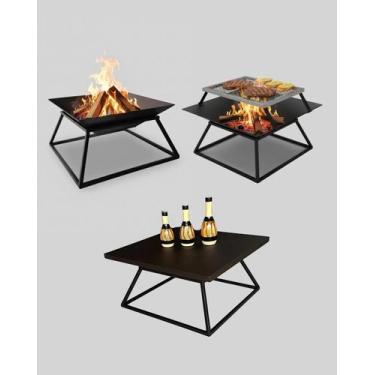 Imagem de Lareira Externa Churrasqueira Mesa de Apoio 50cm Jardim Portátil - Laz