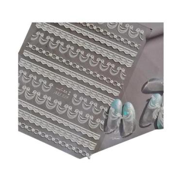 Imagem de Adesivo De Unha 5D Colorido Boêmio Com Coração, Lua, Pérola E Strass, 