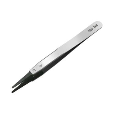 Imagem de Pinças Industriais Antiestáticas Isoladas De Aço Inoxidável, Ponta Ret