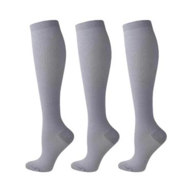 Imagem de Meias De Compressão Para Mulheres E Homens, 3 Pares, Altura Do Joelho,