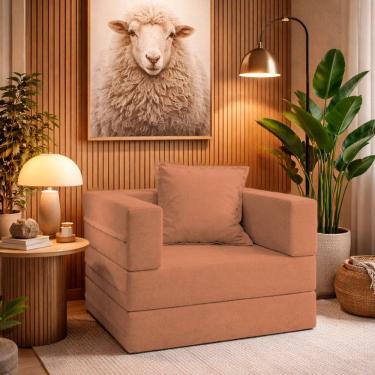 Imagem de Poltrona Cama Modular Mold Boucle Terracota - Loja Sheep