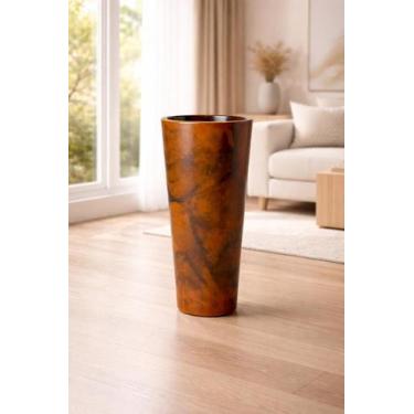 Imagem de vaso decorativo coluna ibiza marmorizada 40cm em polietileno - ms pais
