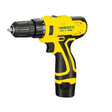 Imagem de Parafusadeira Bateria Lítio 12v Menegotti - Velocidades Variáveis 0-1350 Rpm