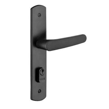 Imagem de Fechadura Banheiro Soprano Metalix Nylon Preto Broca 40 Eixo 53 Chave Fixa Maçaneta Alavanca