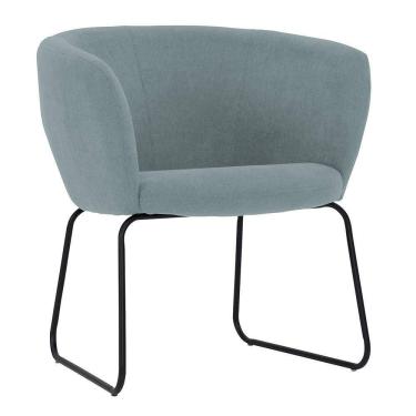 Imagem de Poltrona Decorativa Isis Base Aço Preto Suede Camurça Verde Azulado - Nexta Casa