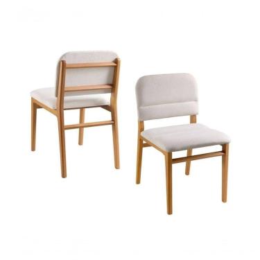 Imagem de Kit 2 Cadeiras Moderna Em Madeira Maciça - Carol - Requinte