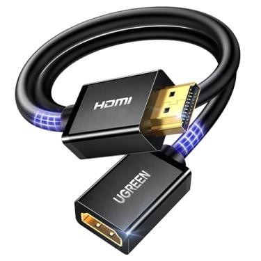 Imagem de UGREEN Cabo de extensão HDMI Extensor HDMI 4K Cabo adaptador macho para fêmea de 1,5 pés compatível com Roku TV Stick PS5 PS4 Xbox Laptop PC Nintendo Switch Blu Ray Player Google Chromecast Wi