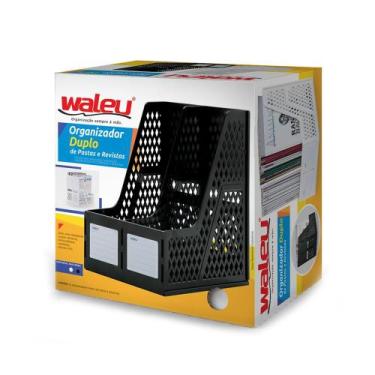 Imagem de Organizador de Pastas e Revistas Waleu Duplo Preto