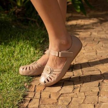 Imagem de Sandália Feminina Sapatilha Palmilha Anti Impacto Retrô Antiderrapante Rasteira Leve Co...