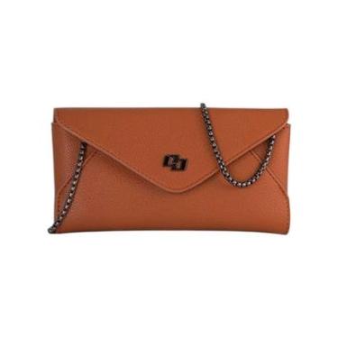 Imagem de Carteira Feminina Colcci Envelope Mini Alça Corrente Caramelo-Feminino