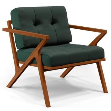 Imagem de Poltrona Com Cintas De Corano Laís Linho Verde Musgo - LYAM DECOR