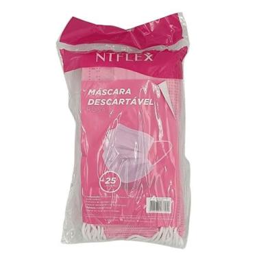 Imagem de Mascara descartavel ntflex 1955 elastico rosa 025un