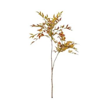 Imagem de Galho Grande De Bambu Artificial De 110cm Com 2 Ramos, Folhas Falsas D