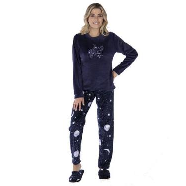 Imagem de Pijama Feminino Inverno Longo Soft Majestosa Fleece Adulto - Victory, 
