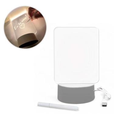 Imagem de Luminária De Mesa Led Com Tela Para Escrever 16x10cm Branco - Art Hous